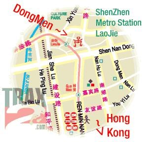 dongmen trhu Shenzhen mapu