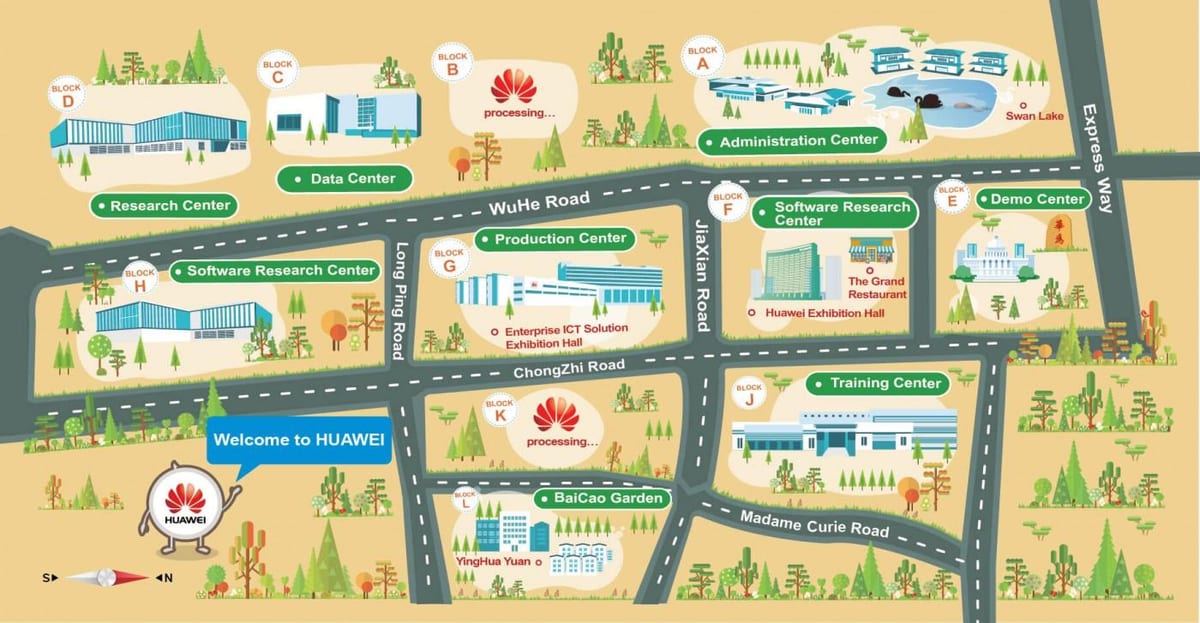 mapa huawei Shenzhen