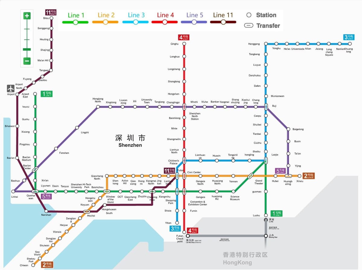 Shenzhen metro mapu 2016