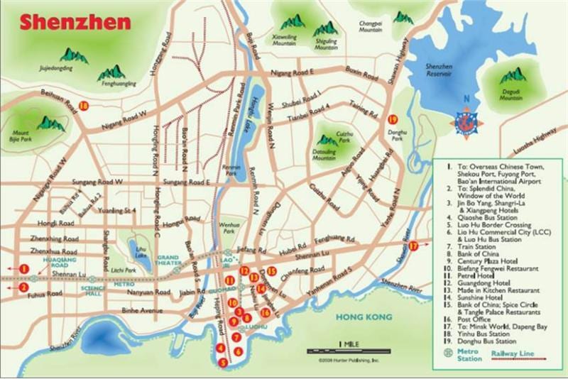 mapa Shenzhen nakupovanie