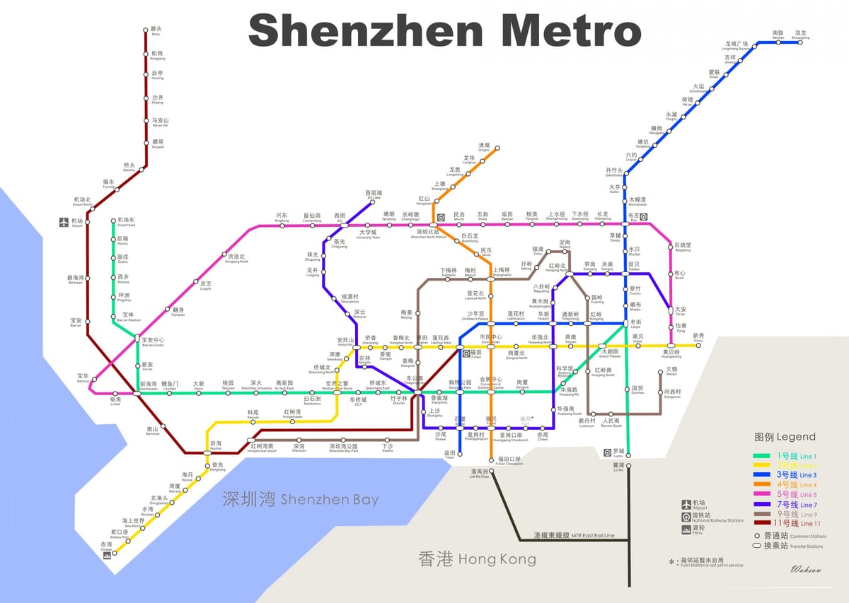 mapa Shenzhen v podzemí