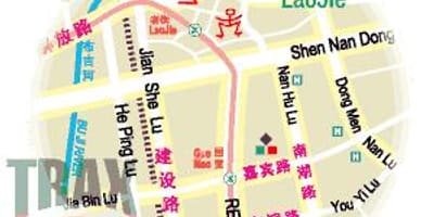 Dongmen trhu Shenzhen mapu