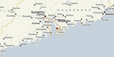 Shekou Čína mapu