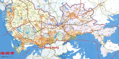 Mapa Shenzhen ems Čína