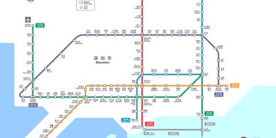 Shenzhen železničnú mapu