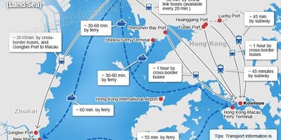 Mapa zhuhai ferry terminal